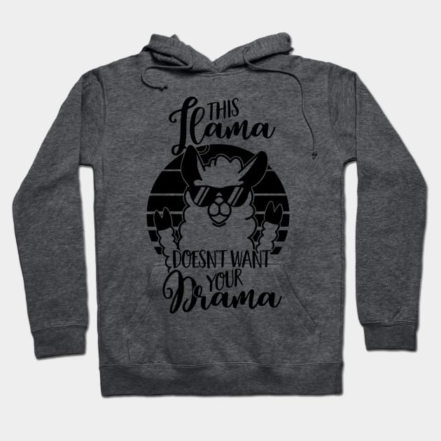 This Llama doesn't want your Drama - Alpaka-Lustig-Gechenk-Sonnenbrille-Retro-Cool-Tier Hoodie by Cheesybee